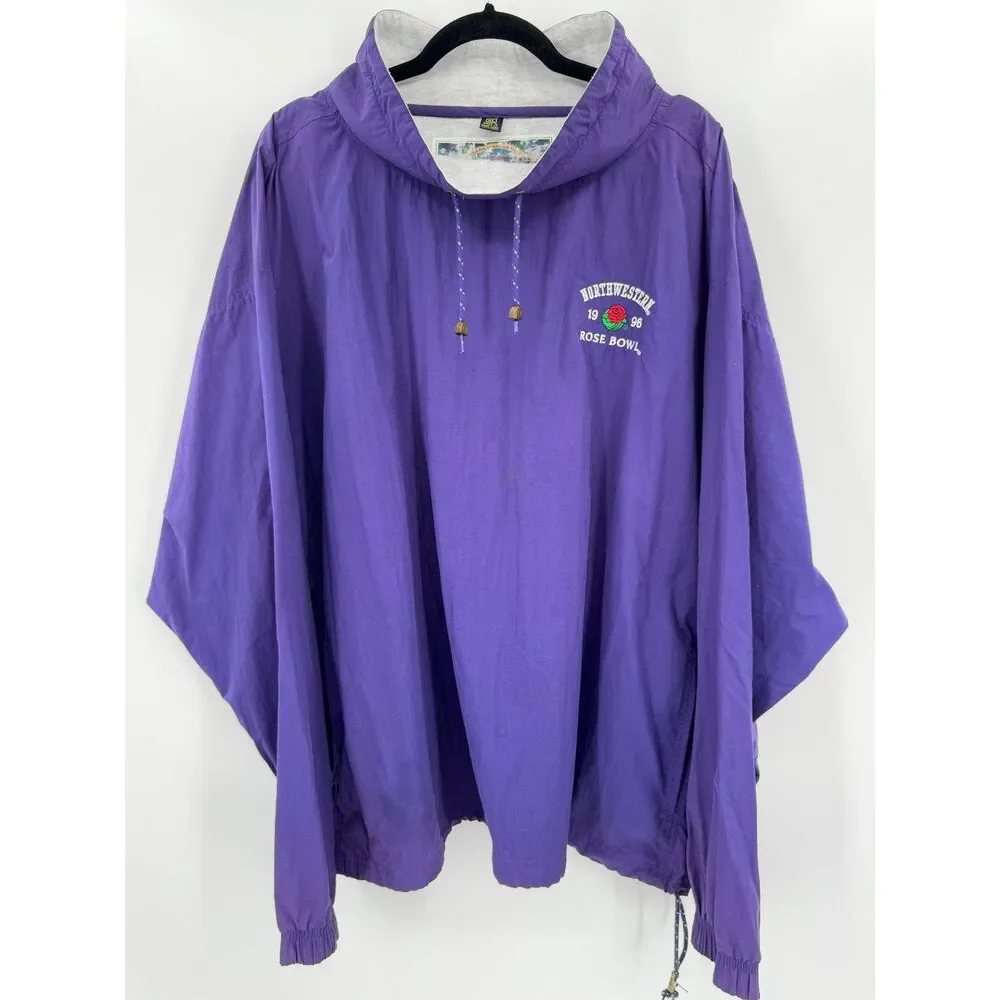 Vintage Northwestern Football 1996 Rose Bowl Pullover Windbreaker Jacket Size XL